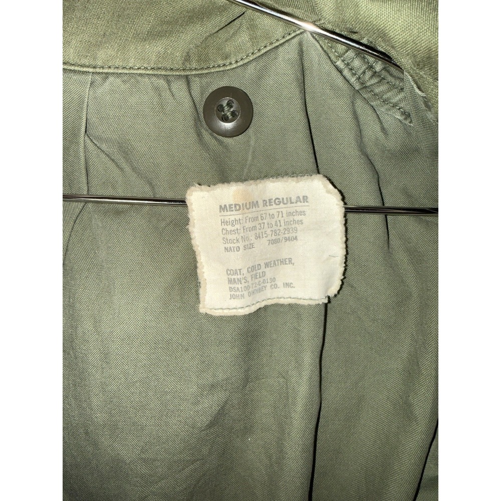 Vintage 70s US Army M-65 Field Jacket John Ownbey Co Inc Mens Medium Regular - Picture 3 of 9